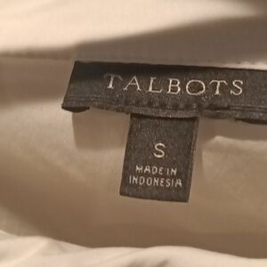 FINAL PRICE NWOT TALBOTS cotton blend white rounded hem blouse
